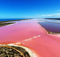 Pink Lake Aerial Flyover from Geraldton - Gold Coast Attractions